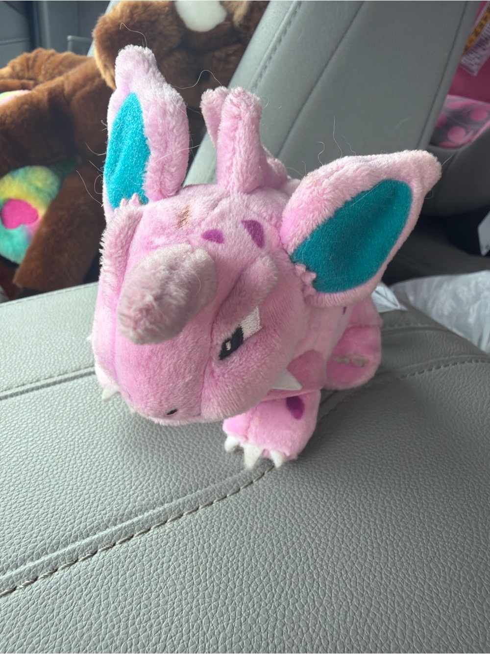 Pokemon Pink Nidoran Plush with Teal Ear Accents